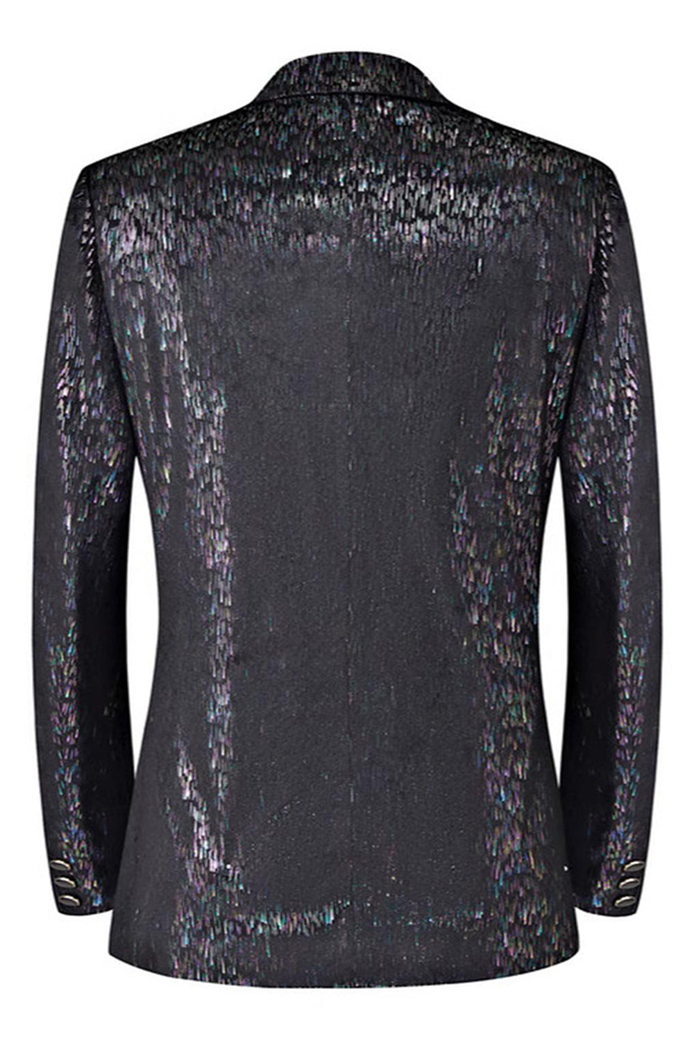 Sparkly Black Notched Lapel 2 Piece Men's Prom Suit with 3D Flower