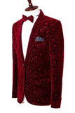 Red Notched Lapel Slim Fit One Button Men's Prom Blazer