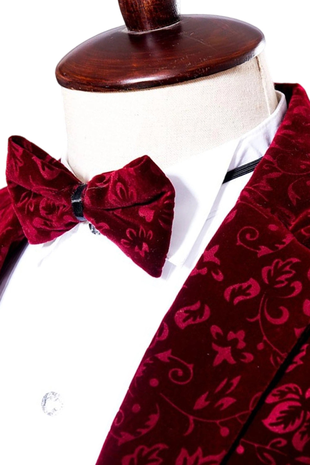 Red Notched Lapel Slim Fit One Button Men's Prom Blazer