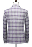 Grayish Purple Striped 3 Pieces Notched Lapel Men's Prom Suits