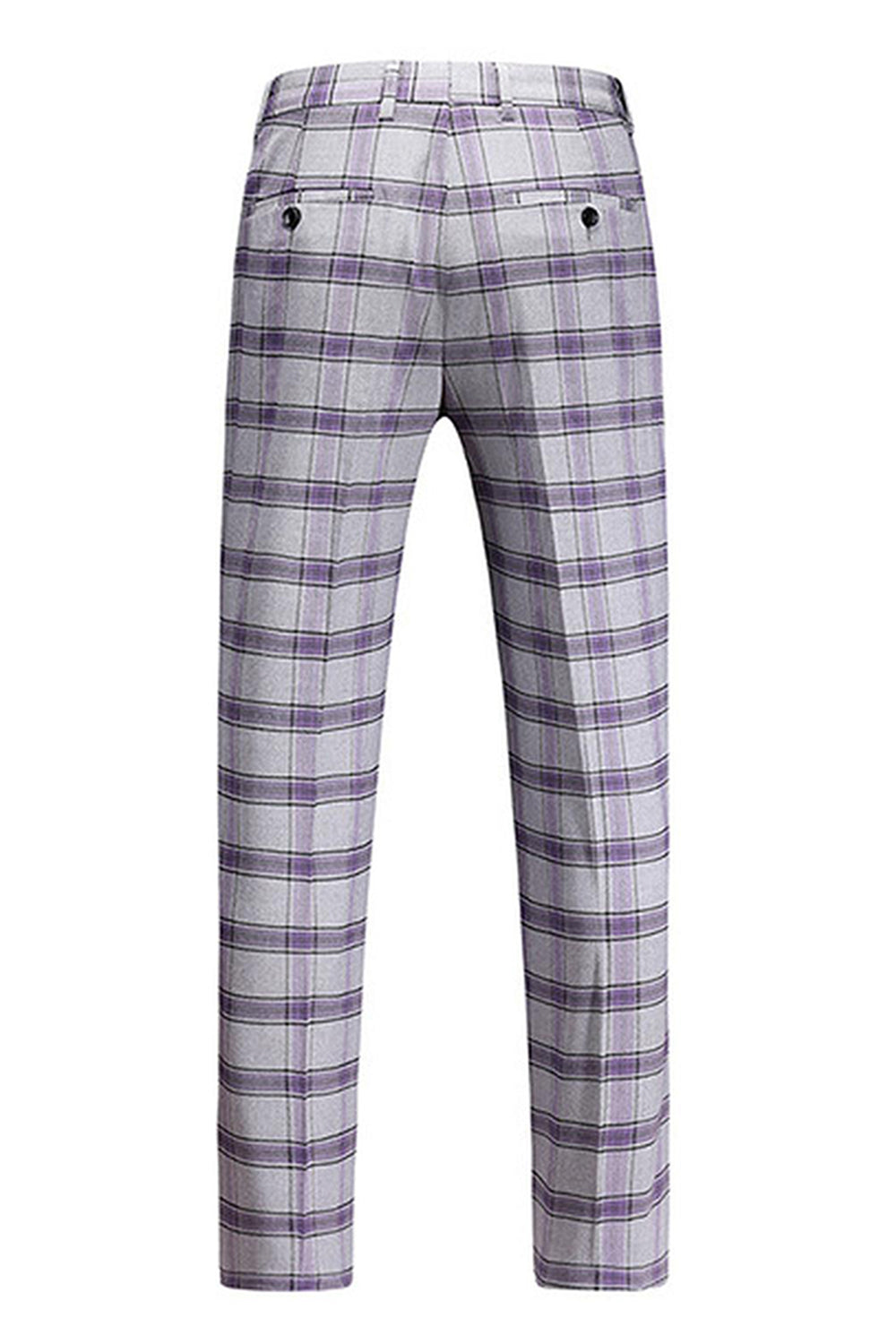 Grayish Purple Striped 3 Pieces Notched Lapel Men's Prom Suits