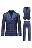 Black Striped 2 Pieces Peaked lapel Men's Prom Suits