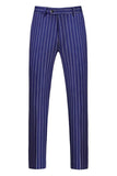 Blue Peak Lapel Striped 2-piece Men Suits