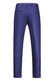 Blue Peak Lapel Striped 2-piece Men Suits
