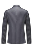 Blue Peak Lapel Striped 2-piece Men Suits