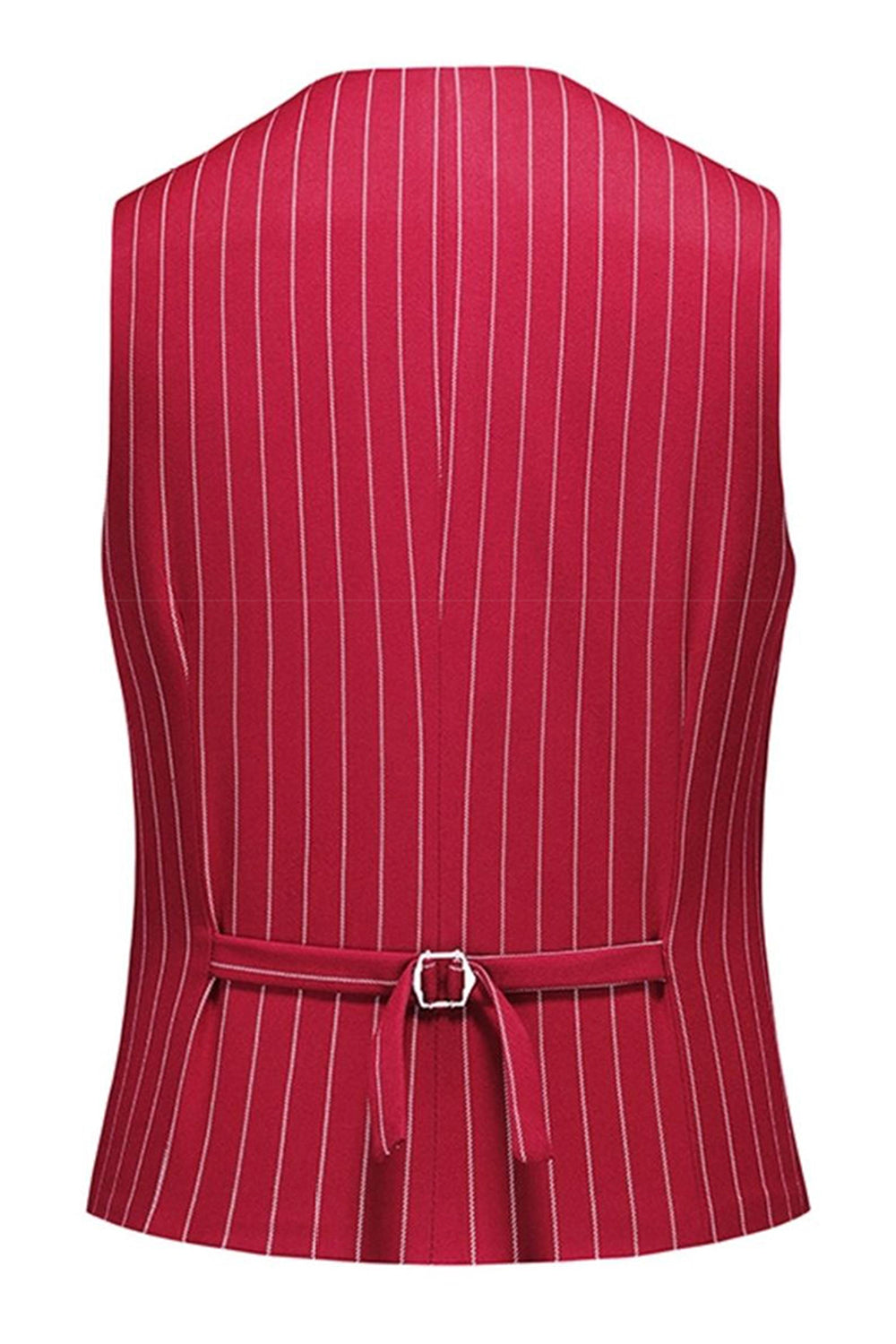 Red Striped Peak Lapel 3-Piece Men Suits