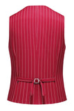 Red Striped Peak Lapel 3-Piece Men Suits