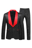 Black Shawl Lapel One Button 2-piece Men Prom Suits