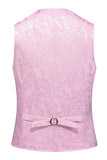 Pink Print Peak Lapel 3-Piece Men Prom Suits
