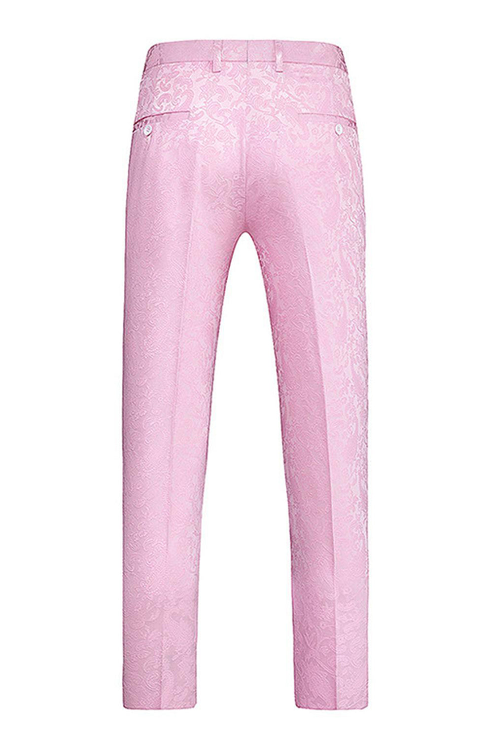 Pink Print Peak Lapel 3-Piece Men Prom Suits