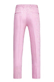 Pink Print Peak Lapel 3-Piece Men Prom Suits