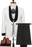 Black Shawl Lapel One Button 3-Piece Men Suits