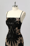 Black Bodycon Sequin Short Homecoming Dress with Lace Up Back