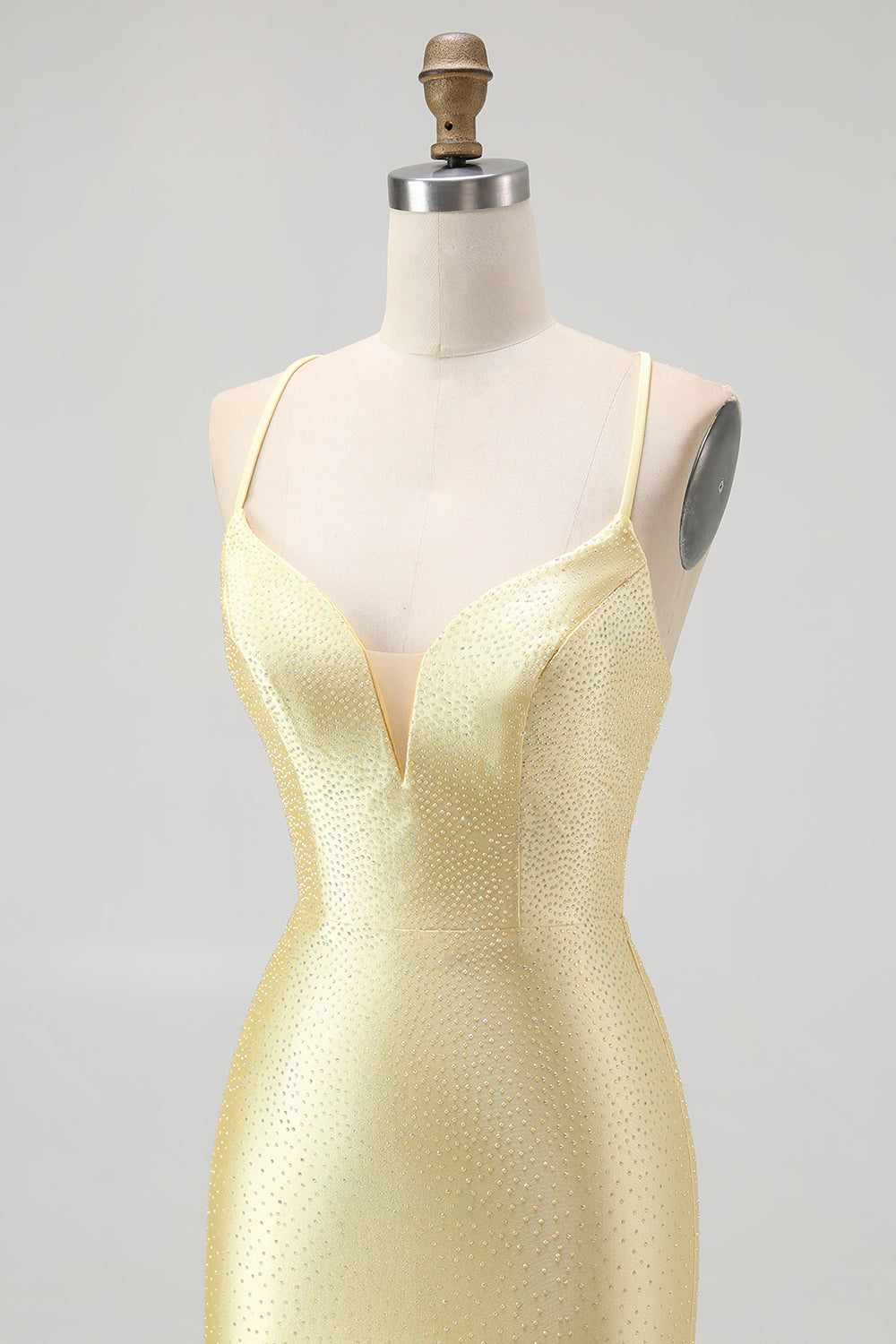Yellow Beaded Bodycon Ruffled Mini Homecoming Dress