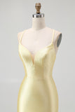 Yellow Beaded Bodycon Ruffled Mini Homecoming Dress