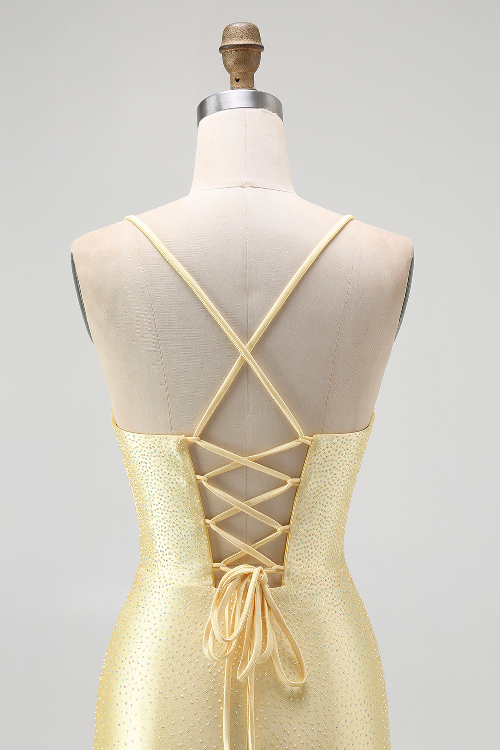 Yellow Beaded Bodycon Ruffled Mini Homecoming Dress