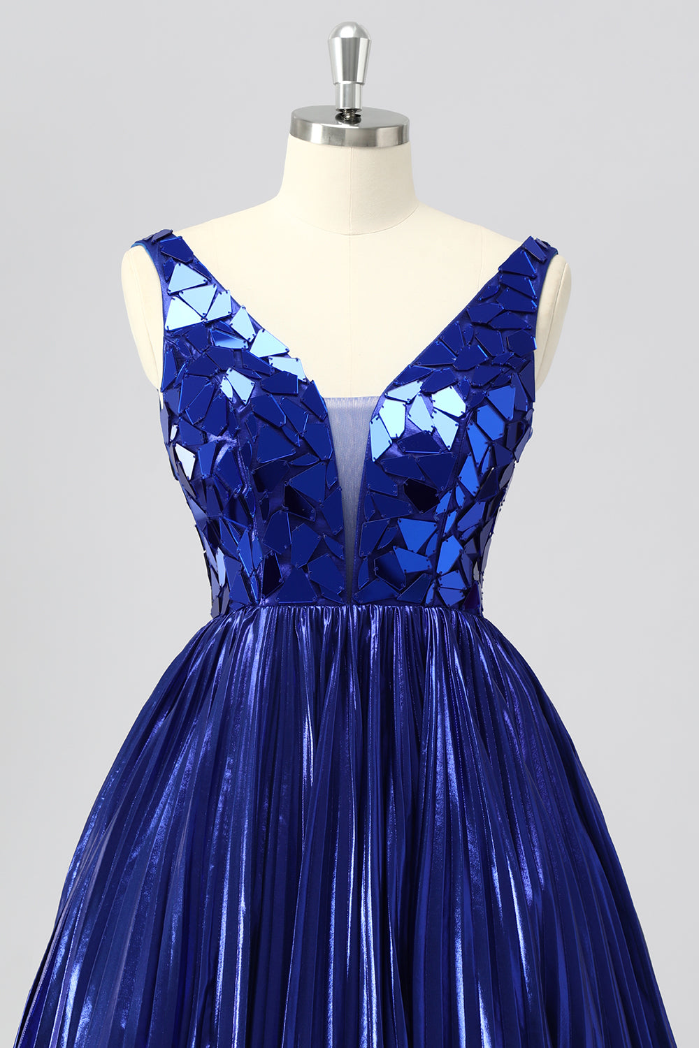 Golden Mirror Metallic A Line Short Homecoming Dress