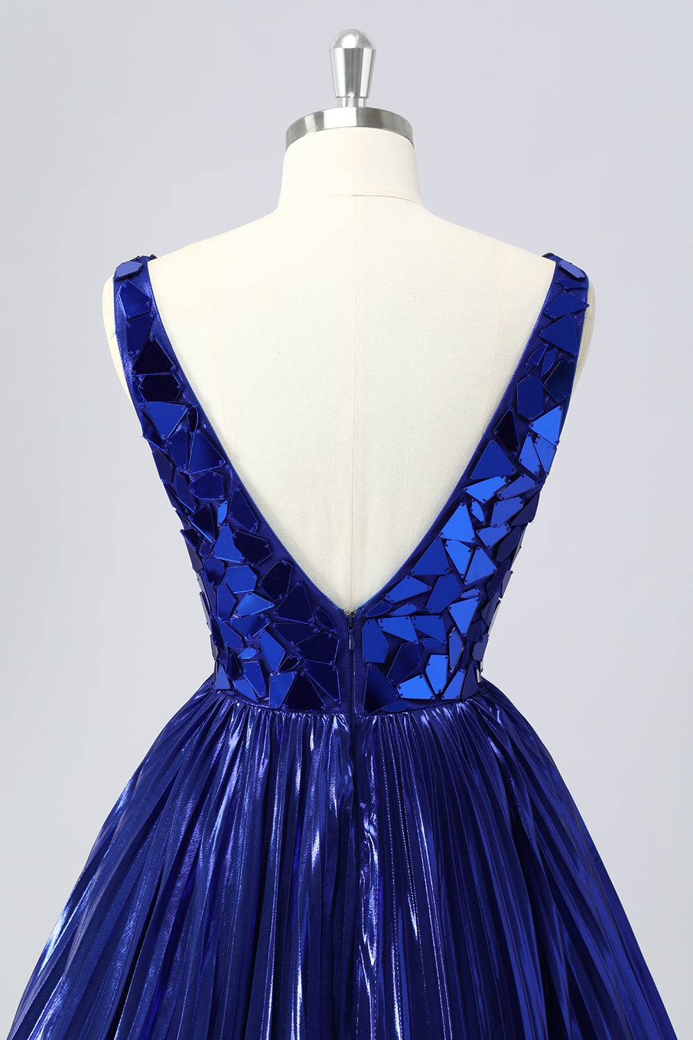Golden Mirror Metallic A Line Short Homecoming Dress