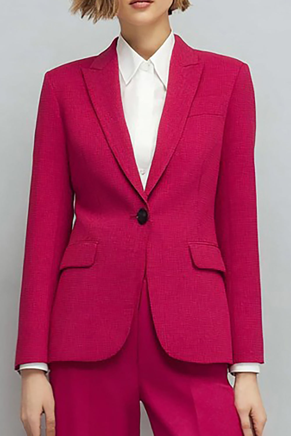 2 Piece Peak Lapel Fuchsia Women's Business Casual Suits