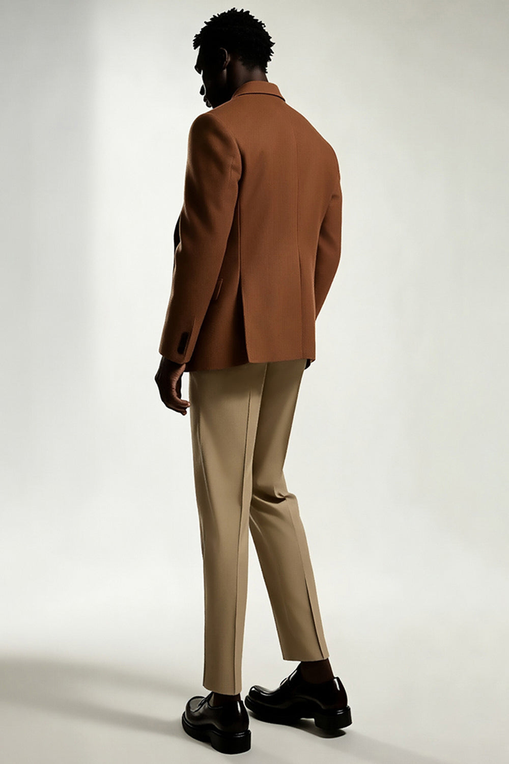Dark Khaki Notched Lapel Singel Breasted Men's Suits