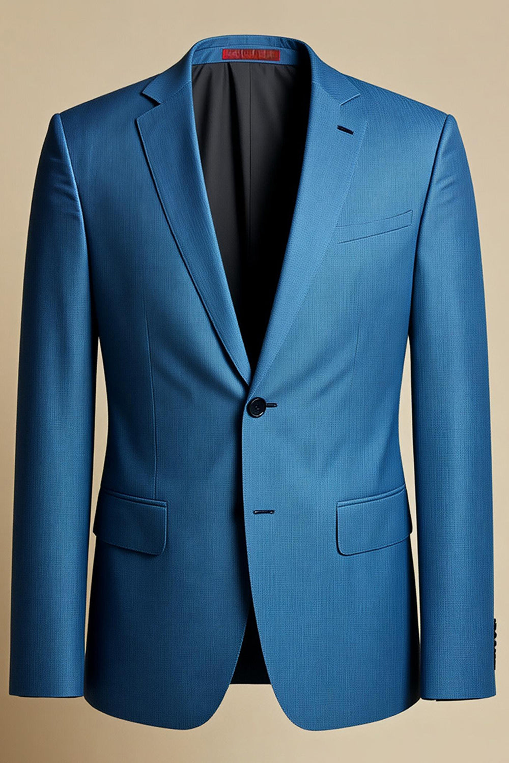 Blue Grey Notched Lapel Single Breasted Men Blazer