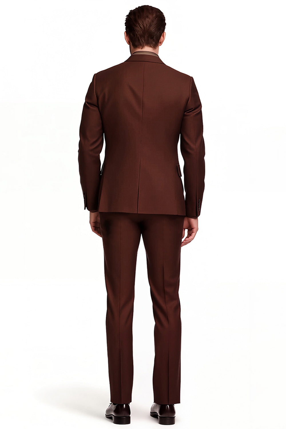 Dark Brown Notched Lapel Single Breasted Men Formal Blazer