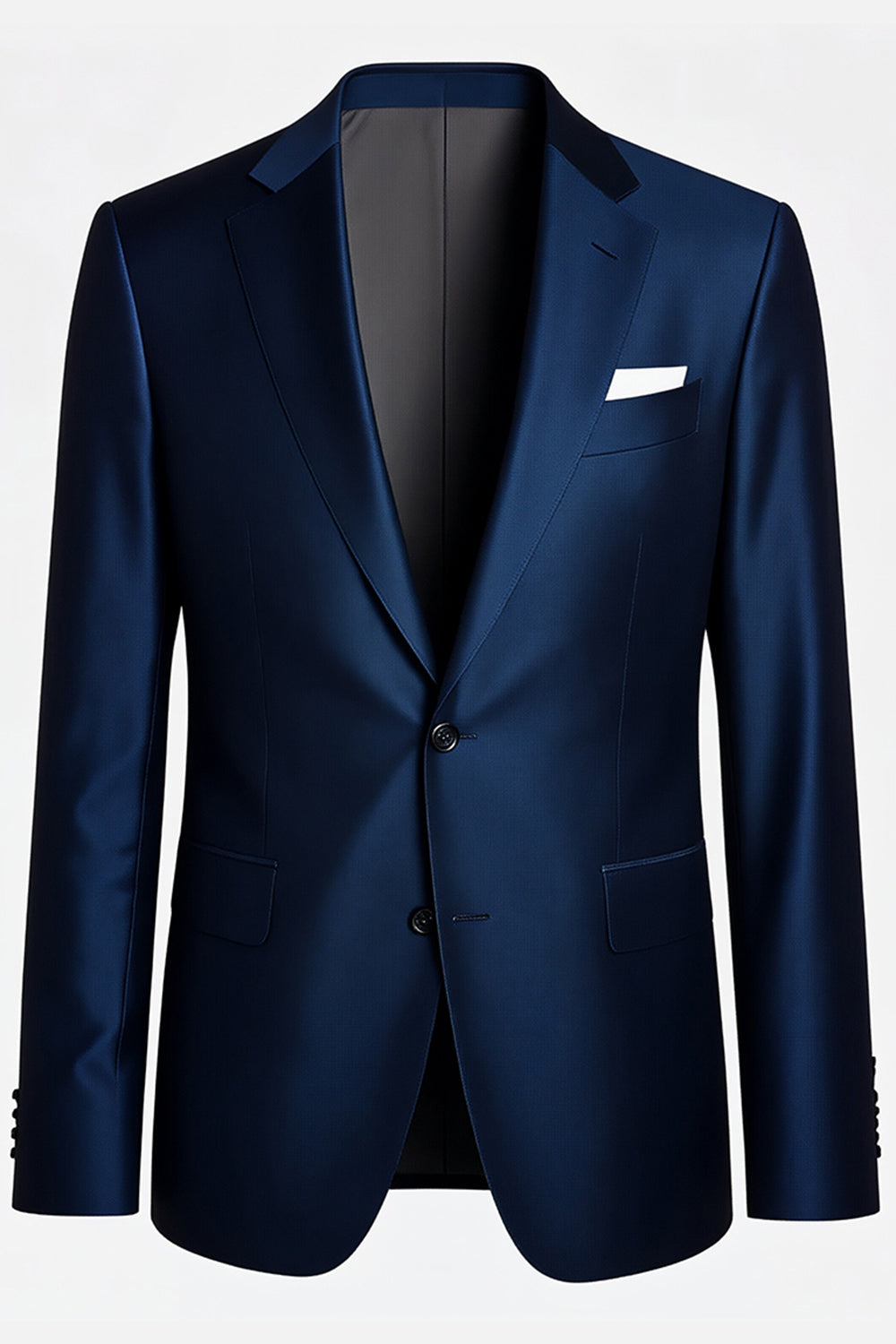 Navy Notched Lapel Single Breasted Men Formal Blazer