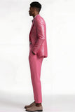 2 Piece Blush Slim Fit Peak Lapel Men's Prom Suits with Sequins