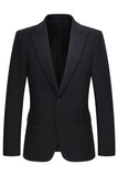 2 Piece Peak Lapel Slim Fit Black Men's Suits
