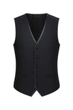 3 Piece Shawl Lapel One Button Black Men's Suits