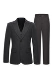 Peak Lapel 3 Piece Single Breasted Coffee Men's Suits