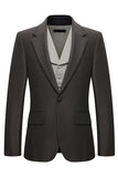 3 Piece Notched Lapel One Button Coffee Men's Suits