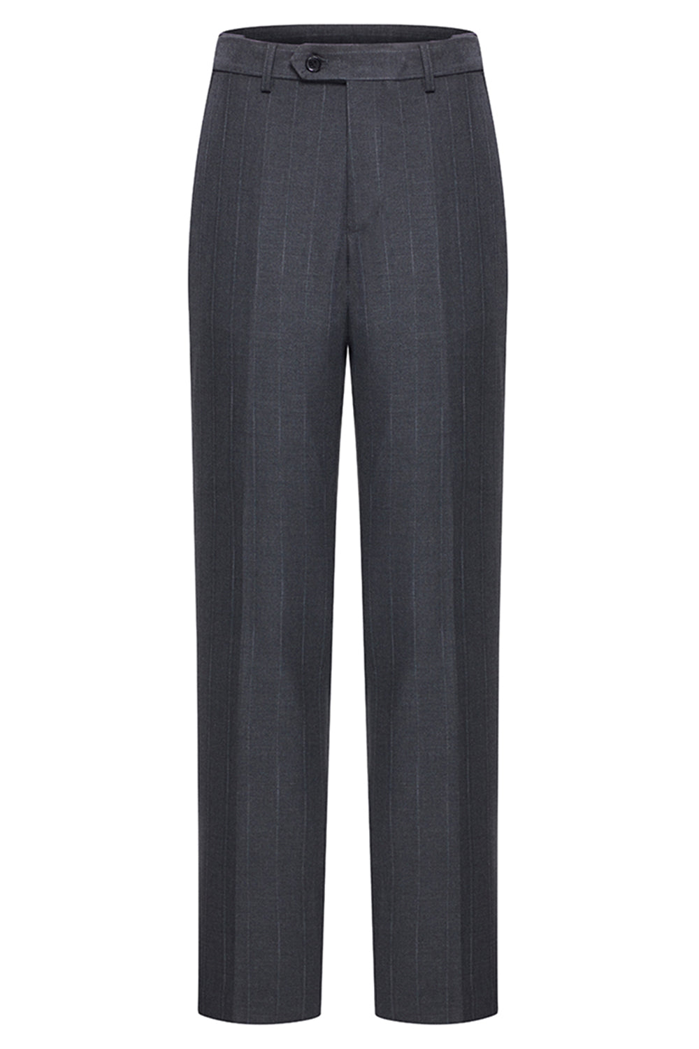 Dark Grey 2 Piece Peak Lapel Double Breasted Striped Men's Suits