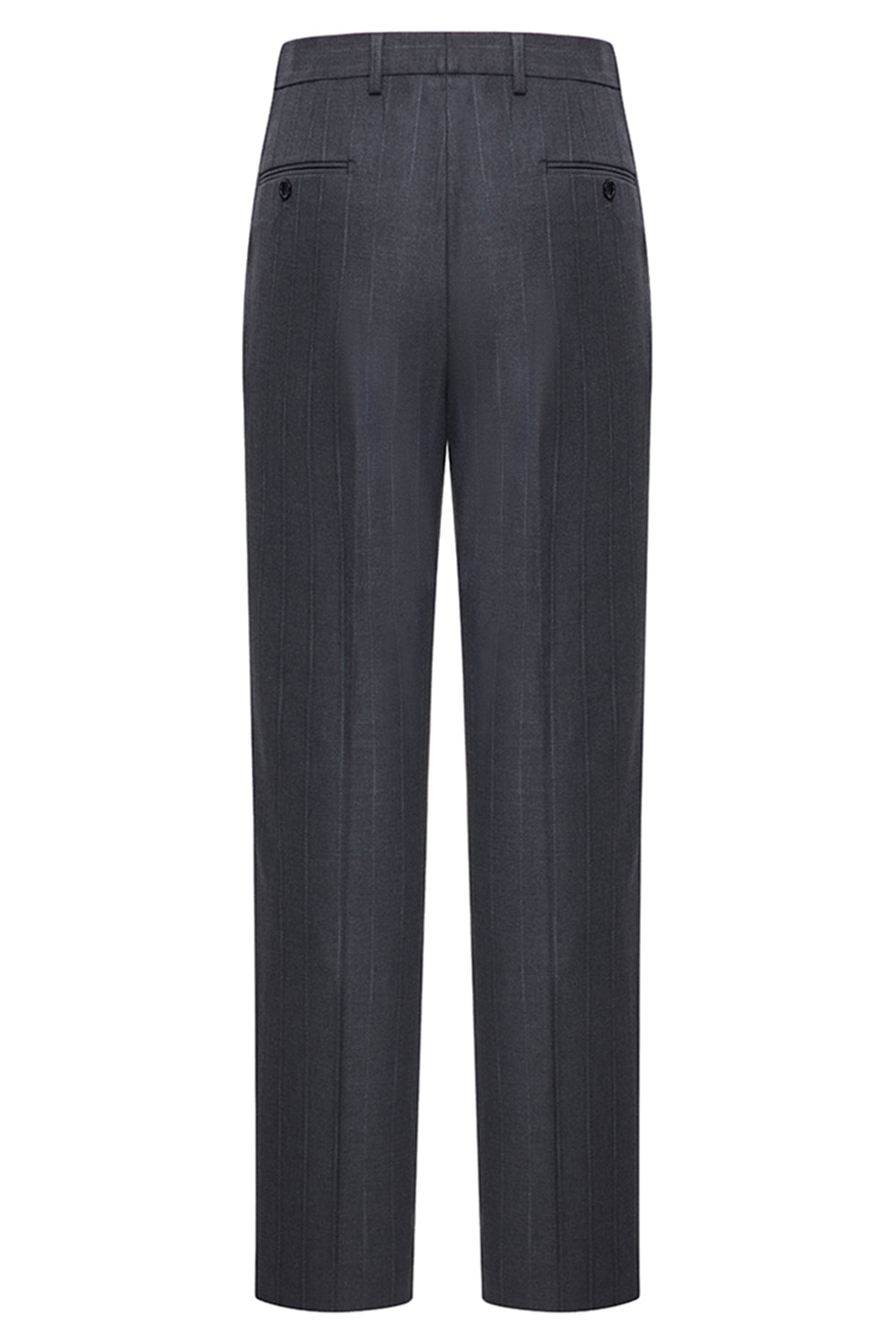 Dark Grey 2 Piece Peak Lapel Double Breasted Striped Men's Suits