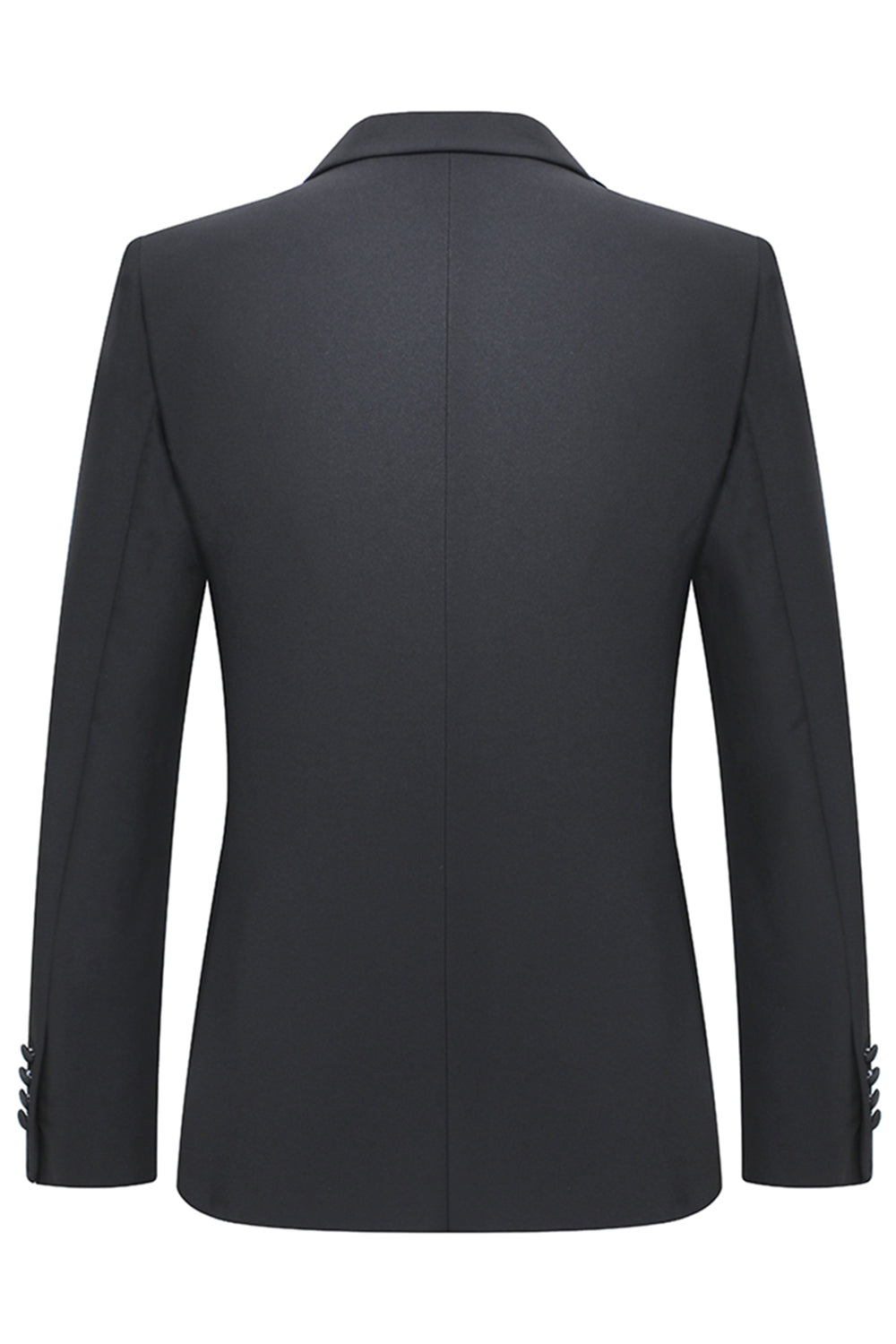 Slim Fit Peak Lapel 2 Piece Men's Black Suits