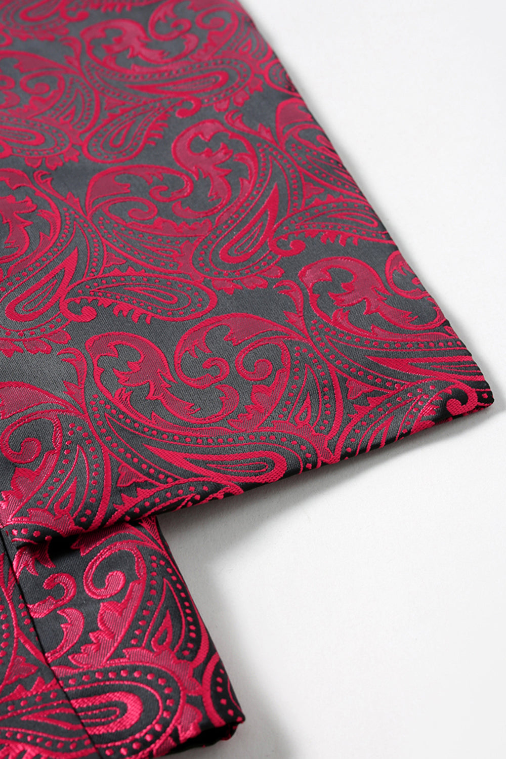 Dark Red Jacquard Shawl Lapel Men's Prom Blazer