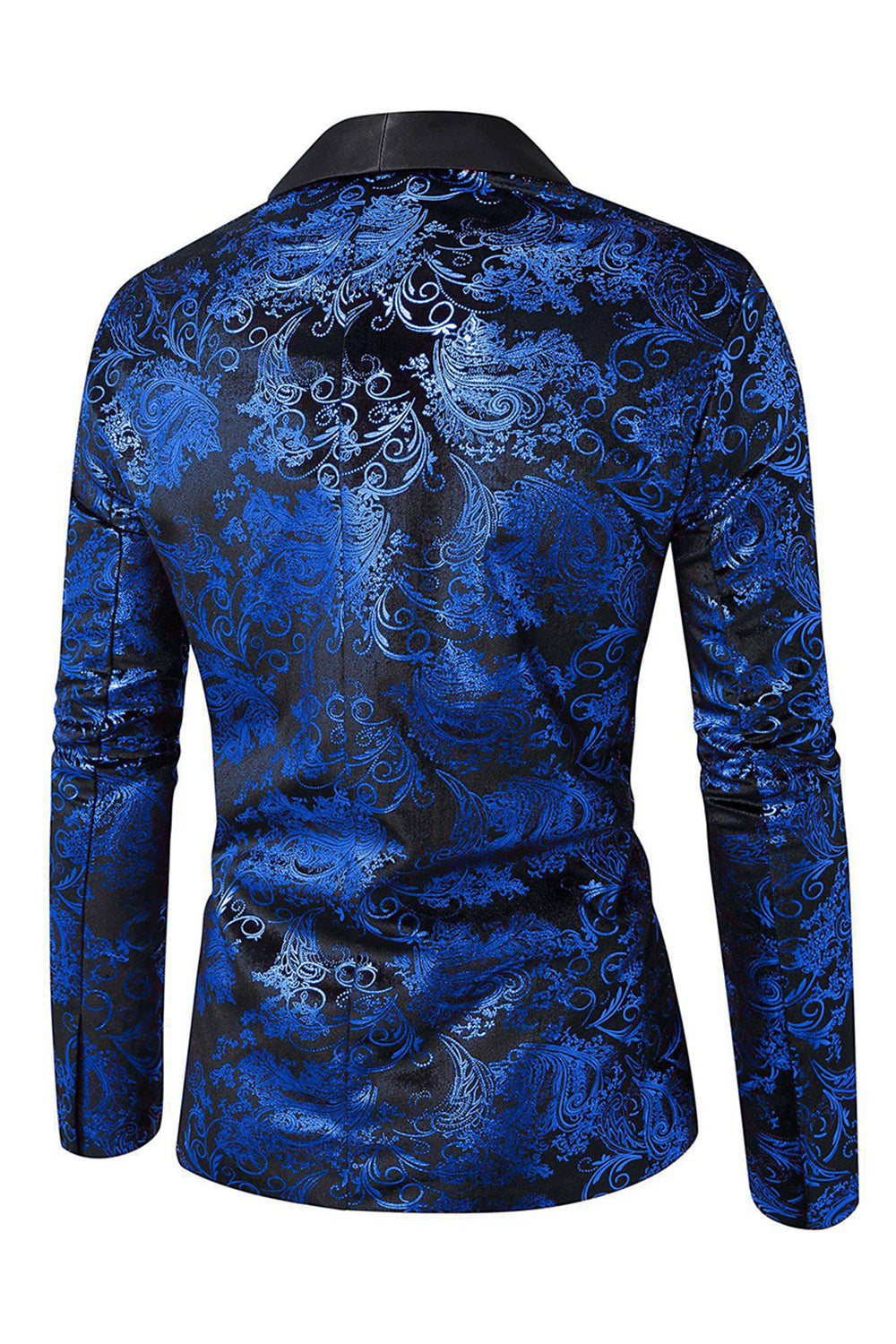 Green Shawl Lapel One Button Jacquard Men's Prom Blazer