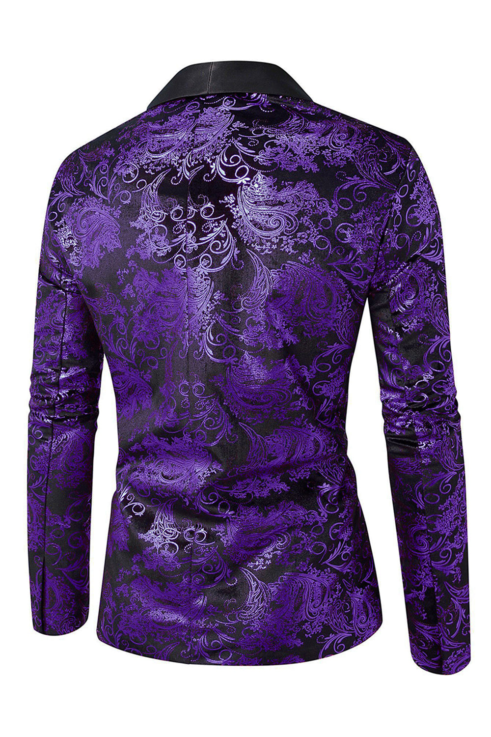 Green Shawl Lapel One Button Jacquard Men's Prom Blazer