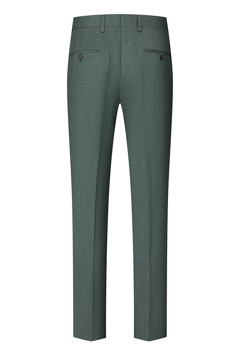 Grey Green 2 Piece Double Breasted Peak Lapel Men's Formal Suits