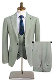 Dark Grey 3 Piece Peak Lapel Slim Fit Men's Wedding Suits