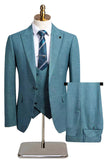 Dark Grey 3 Piece Peak Lapel Slim Fit Men's Wedding Suits