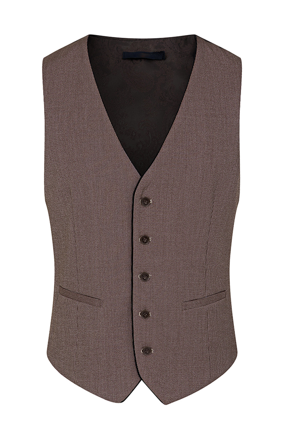 Taupe 3 Piece Slim Fit Notched Lapel One Button Men's Formal Suits