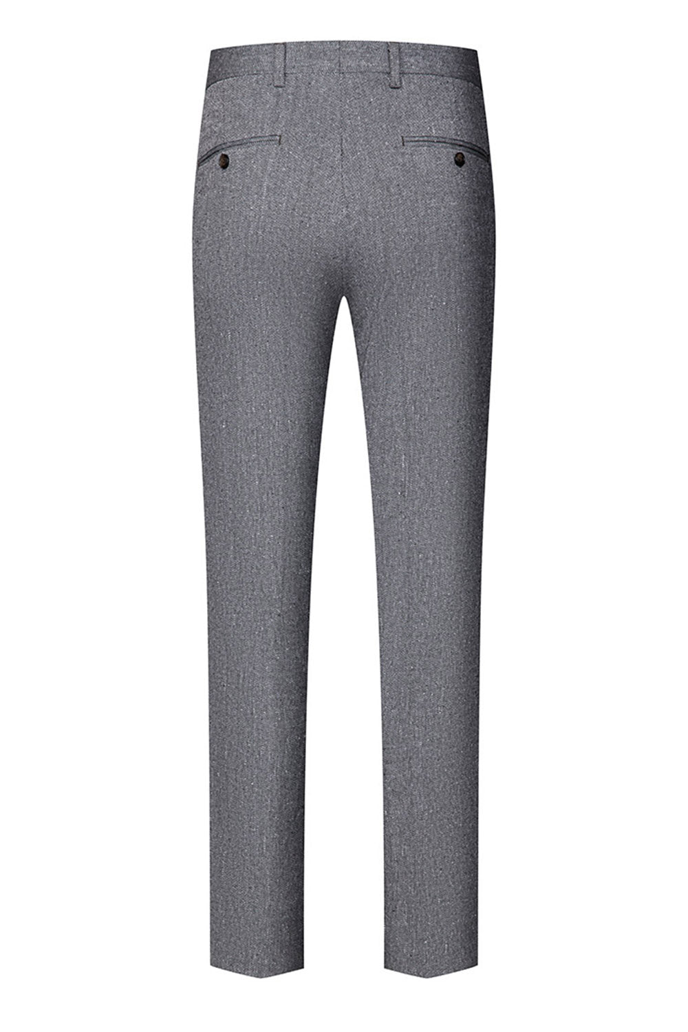 3 Piece Slim Fit Notched Lapel Men's Grey Suits