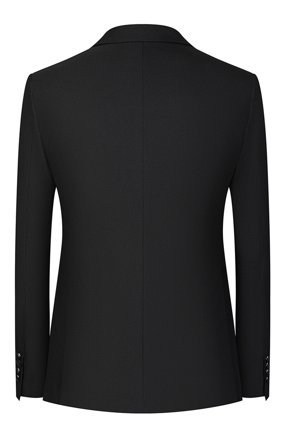 Slim Fit 3 Piece Peak Lapel Men's Black Suits