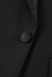 Slim Fit 3 Piece Peak Lapel Men's Black Suits