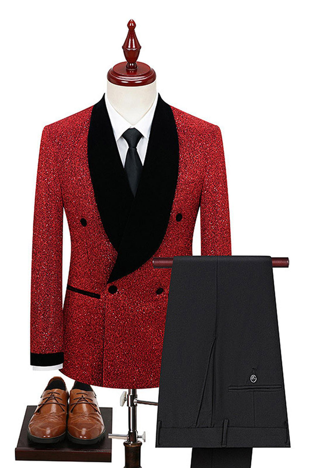2 Piece Shawl Lapel Double Breasted White Men's Wedding Suits