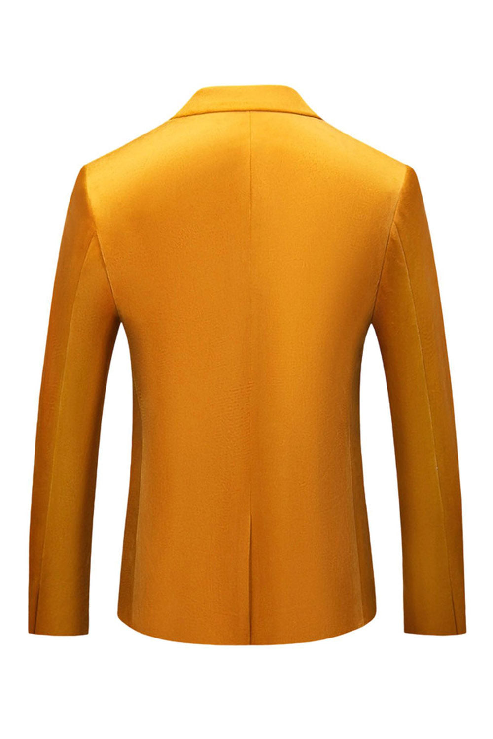 Yellow Peak Lapel One Button Prom Blazer