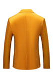 Yellow Peak Lapel One Button Prom Blazer