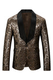 Sparkly Golden Shawl Lapel Men's Prom Blazer
