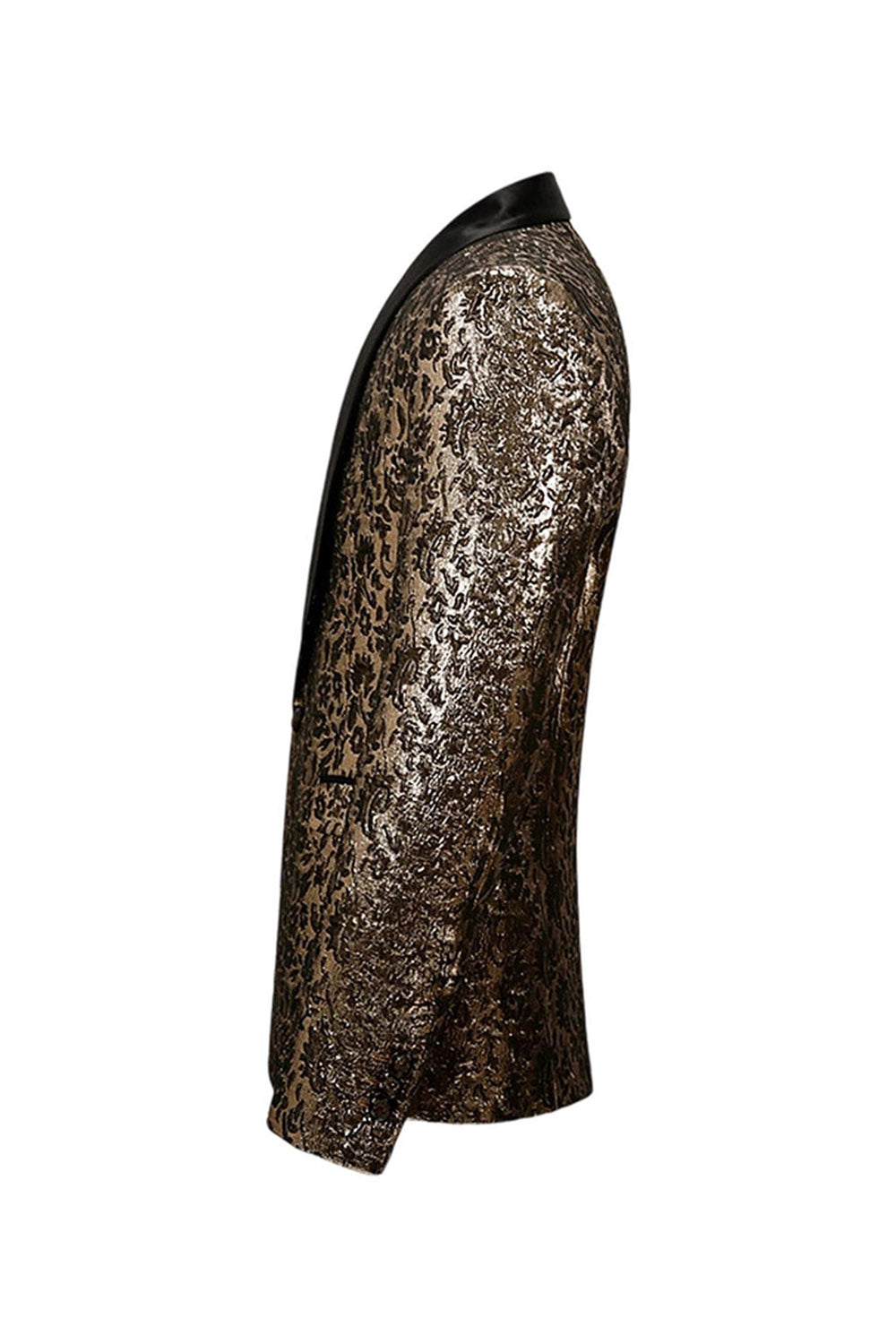 Sparkly Golden Shawl Lapel Men's Prom Blazer